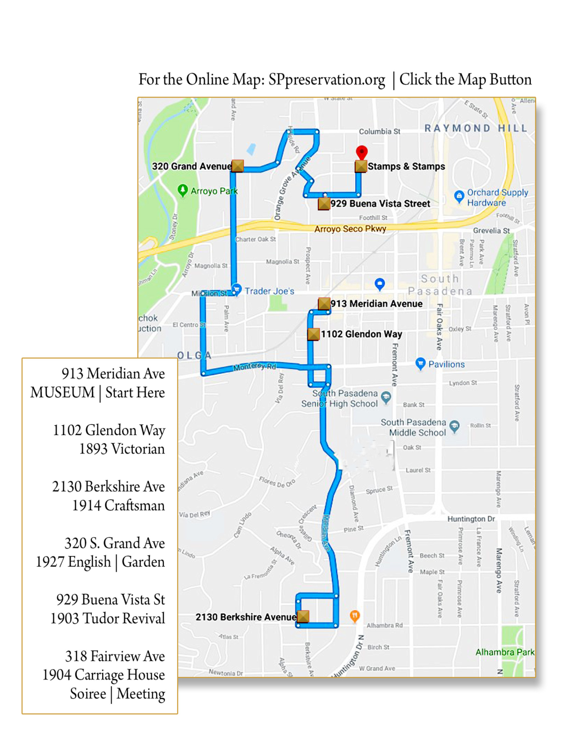 Map South Pasadena Home Tour Sppf